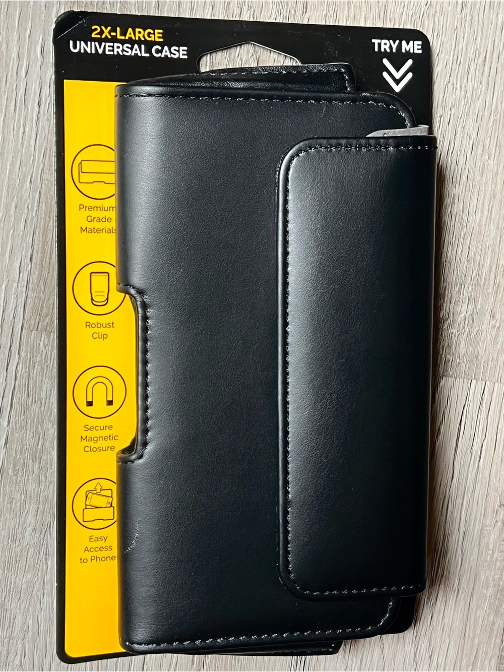 2XL Landmark Premium Black Pleather Universal Phone Case by Fellowes - NWT!!